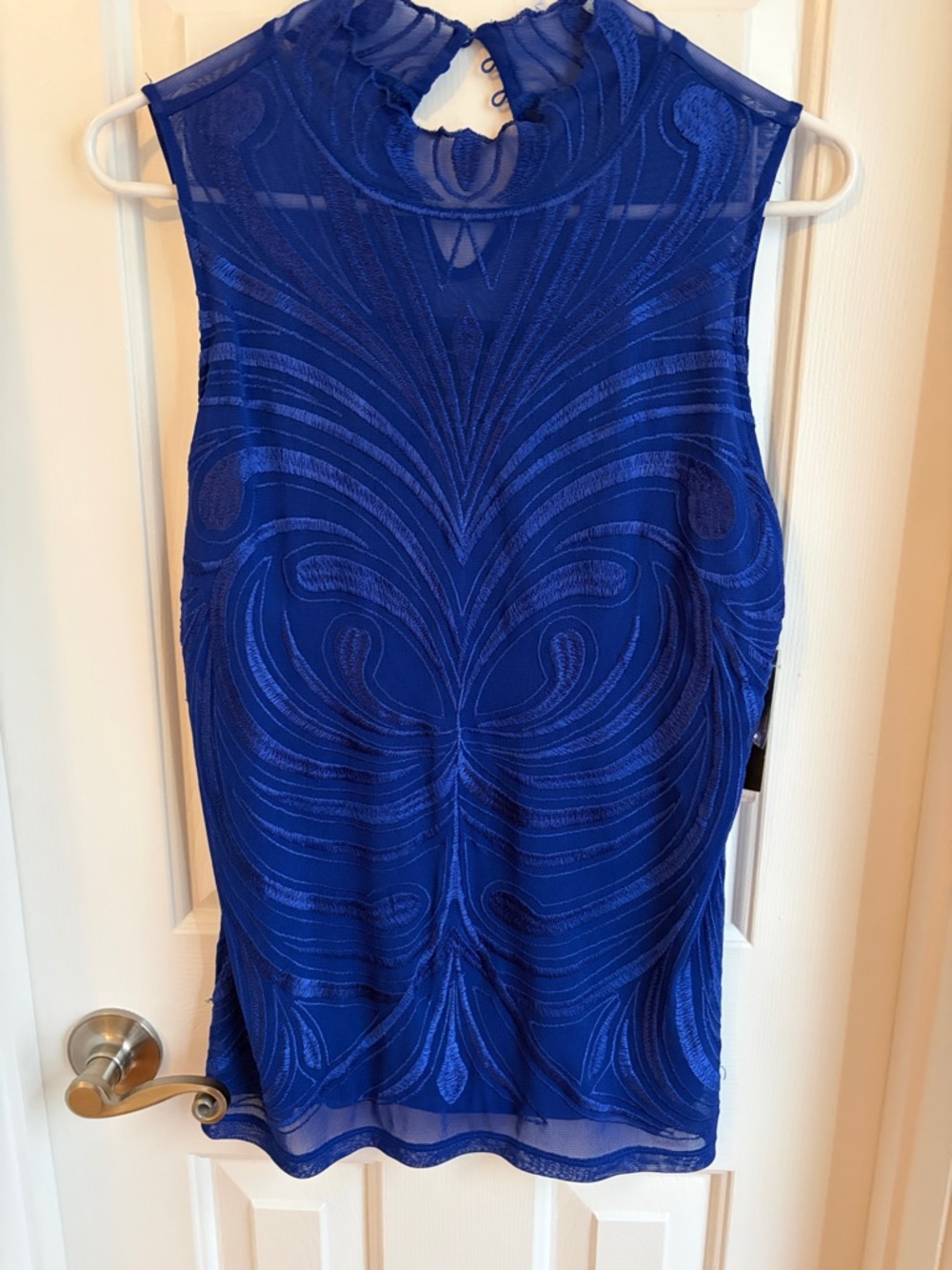 INC International Concepts Royal Blue Sleeveless Mesh Tank